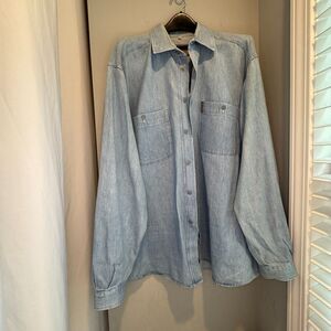 VTG Armani Jeans Oversized Denim Button-Up Shirt Shacket – SZ L | Quiet Luxury